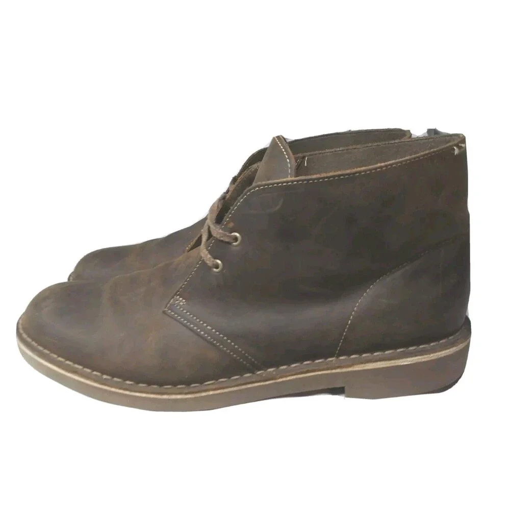 Clarks Bushacre 2 Leather Chukka Boots Men's Size 13 M  Dark Brown